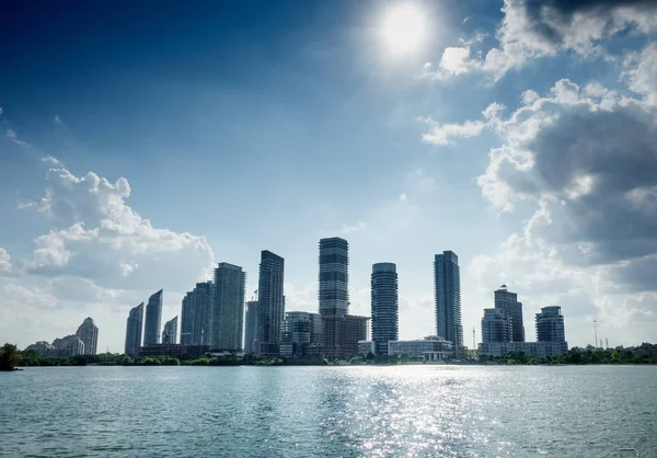 Vacker Utsikt Över Sjön Och Stadens Skyline Toronto Kanada — Stockfoto