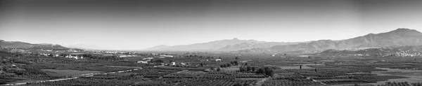 Malerische Landschaft Mit Bauernhöfen Und Bergen Hintergrund Griechenland — Stockfoto
