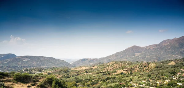 Vista Panorámica Del Campo Montaña Contra Cielo Creta Grecia — Foto de Stock
