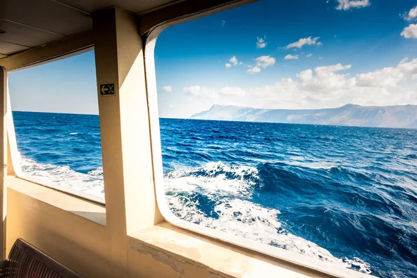 Vistas Panorámicas Montaña Mar Desde Barco Creta Grecia — Foto de Stock