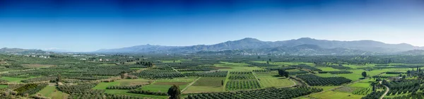 Malerische Landschaft Mit Bauernhöfen Und Bergen Hintergrund Griechenland — Stockfoto