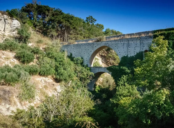 Puente Viejo Plantas Creta Grecia — Foto de Stock