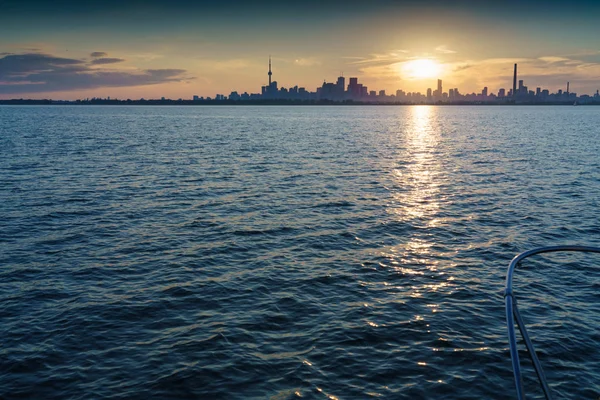 Vista Panorâmica Lago Ontário Horizonte Cidade Toronto Canadá — Fotografia de Stock