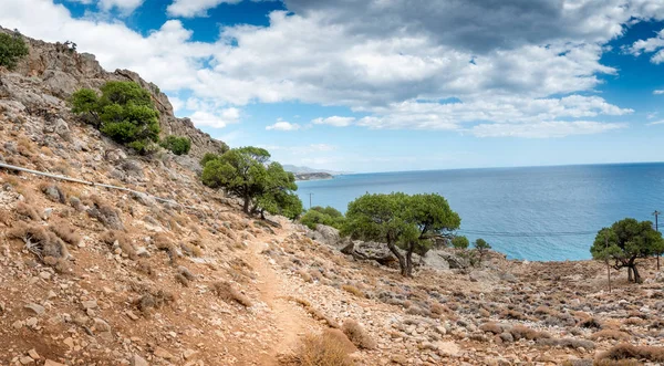 Schilderachtig Uitzicht Heuvel Zee Kreta Griekenland — Stockfoto