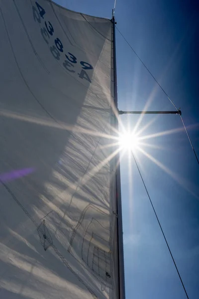 Boot Varen Mast Tegen Hemel Toronto Canada — Stockfoto