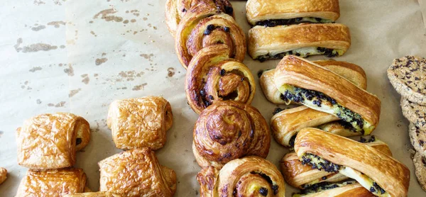 Directly Shot Fresh Croissants — Stock Photo, Image