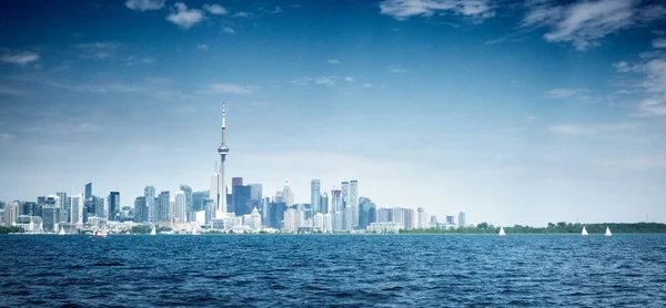 Сценический Вид Озеро Онтарио Горизонт Города Торонто Канада — стоковое фото