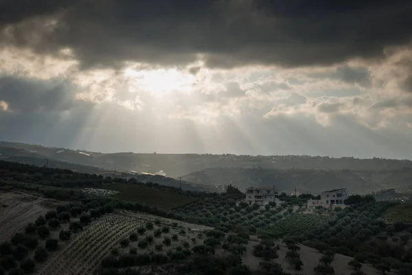 Vistas Panorámicas Del Campo Agrícola Creta Grecia — Foto de Stock