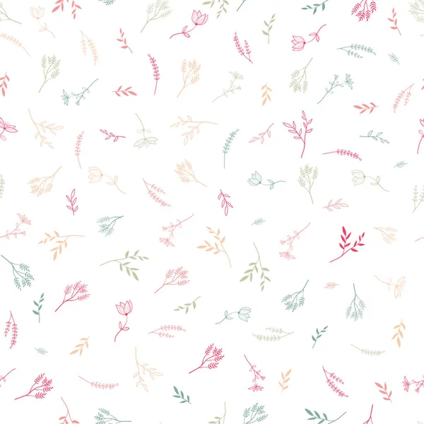 Cute hand drawn floral seamless pattern, great for valentines day, wrapping, banners, wallpapers, textiles - vector design — Stock Vector