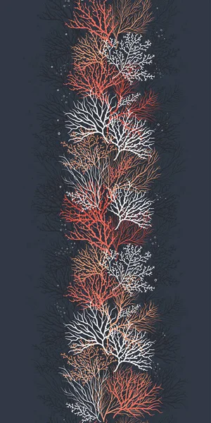 Bellissimi coralli disegnati a mano modello senza cuciture, sfondo subacqueo, ottimo per tessuti, banner, sfondi, avvolgimento design vettoriale — Vettoriale Stock