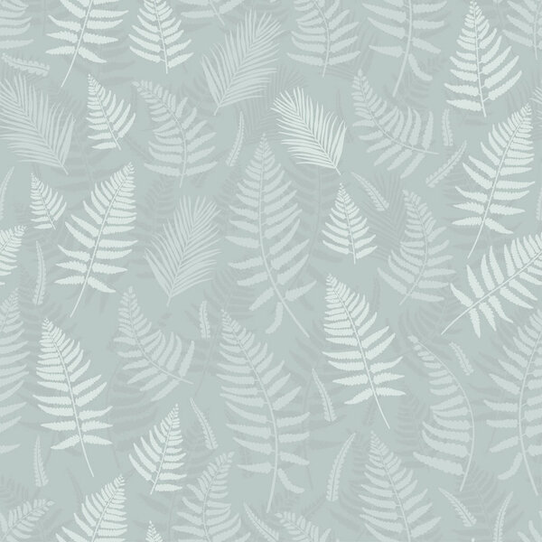 Cute hand drawn fern seamless pattern, floral background, great for textiles, wallpapers, banners - vector design