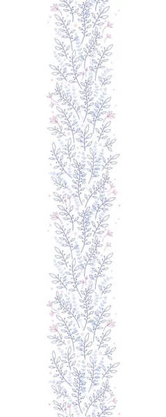 Guirlande de fleurs dessinée à la main, motif vertical sans couture, fond floral, idéal pour les textiles, bannières, emballage design vectoriel — Image vectorielle