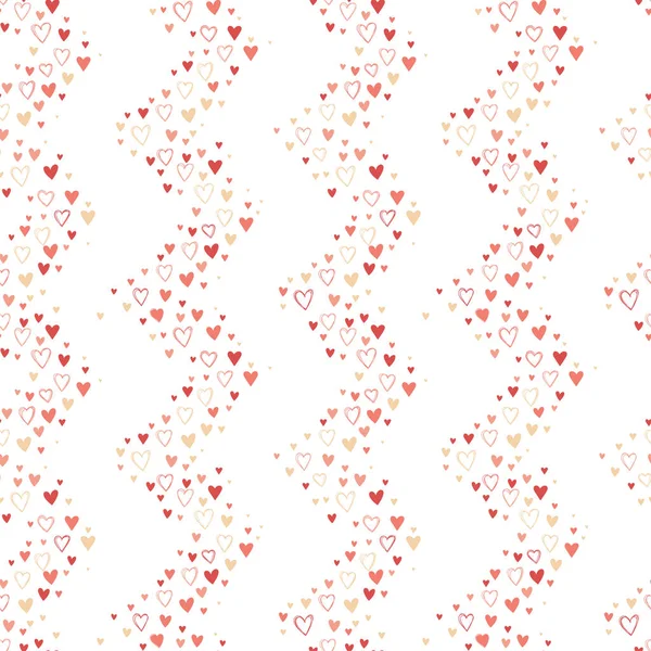 Cute hand drawn hearts seamless pattern, romantic doodle hearts background, great for Valentines Day textiles, banners, wrapping - vector design — Stock Photo, Image