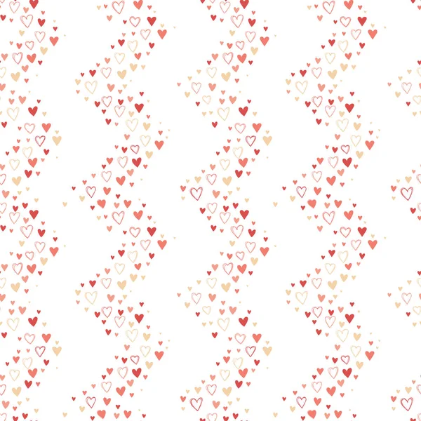 Cœurs dessinés à la main mignon motif sans couture, fond romantique doodle coeurs, idéal pour les textiles de la Saint-Valentin, bannières, emballage design vectoriel — Photo