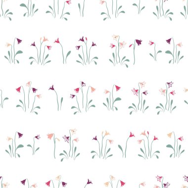 Sevimli el çizimi çıngıraksız desen, karalama çiçekli arka plan, tekstil, afişler, duvar kağıtları için harika. paketleme - vektör tasarımı