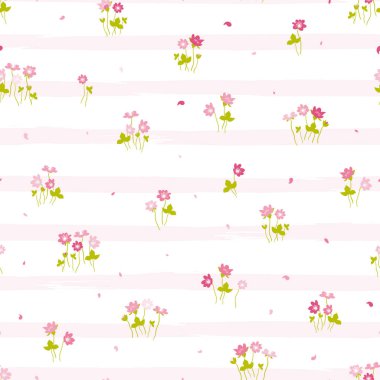 Sevimli el çizimi, çiçeksiz desen, çiçek arkaplanı, bahar ve yaz tekstil ürünleri, ambalaj, duvar kağıdı - vektör tasarımı