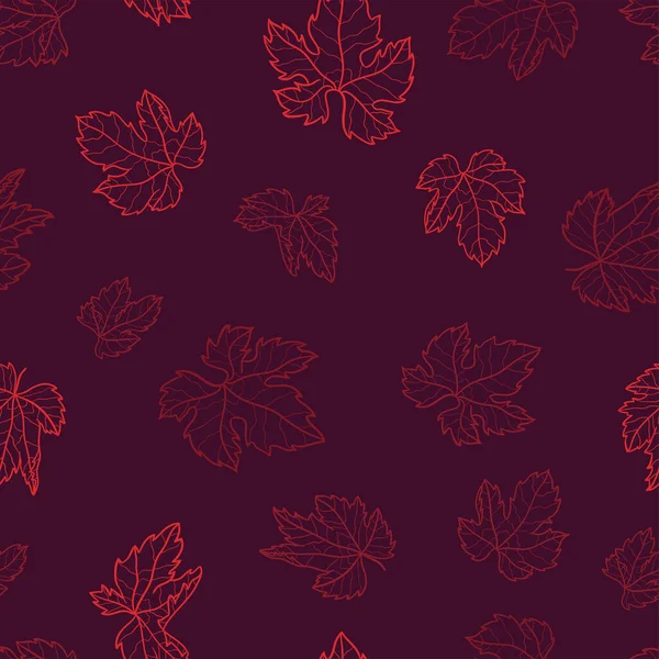 Creative hand drawn grapes and leaves seamless pattern, beautiful wine background, great for textiles, bottle bags, wrapping, banners, wallpapers - vector design — Stock Vector