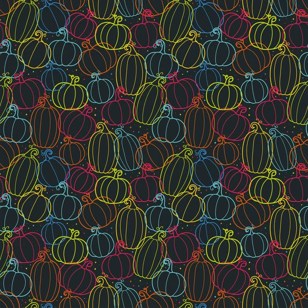 Lustige Handgezeichnete Halloween Hintergrund Bunte Kürbis Nahtlose Muster Ideal Für — Stockvektor