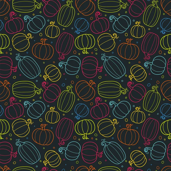 Fun Hand Drawn Halloween Background Colorful Pumpkin Seamless Pattern Great — Stock Vector