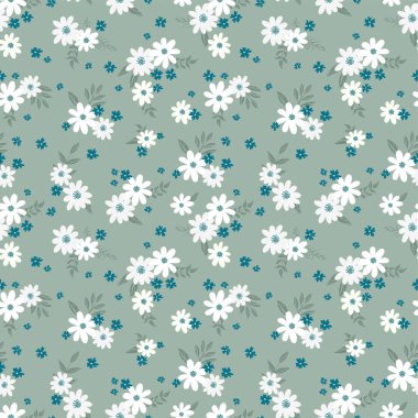 Sevimli el çizimi, çiçeksiz desen, çiçek arkaplanı, yaz veya bahar tekstil ürünleri, afişler, duvar kağıtları, ambalaj - vektör tasarımı