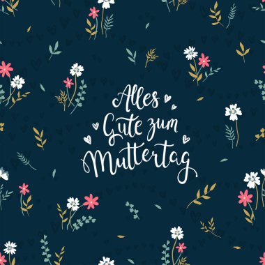 Almanca Anneler Günü tasarımı, Kartlar, Duvar Kağıdı, Sancak - vektör tasarımı için harika.