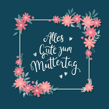 Almanca Anneler Günü tasarımı, Kartlar, Duvar Kağıdı, Sancak - vektör tasarımı için harika.