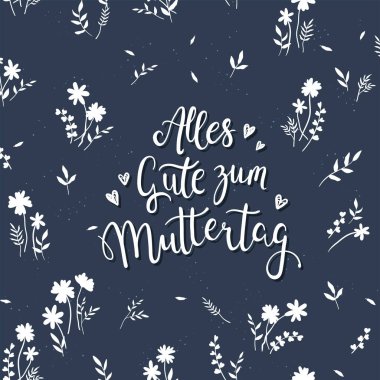 Almanca Anneler Günü tasarımı, Kartlar, Duvar Kağıdı, Sancak - vektör tasarımı için harika.