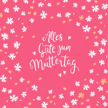 Almanca Anneler Günü tasarımı, Kartlar, Duvar Kağıdı, Sancak - vektör tasarımı için harika.
