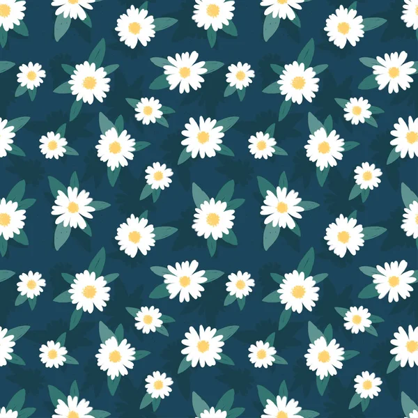 Lindo Patrón Sin Costura Floral Dibujado Mano Hermoso Fondo Pradera — Vector de stock