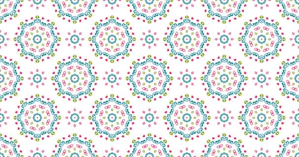 Wallpaper 4K DCI. Vintage universal beautiful background with animated eastern patterns. Retro fashion backdrop with geometric ornament. — Stock Video