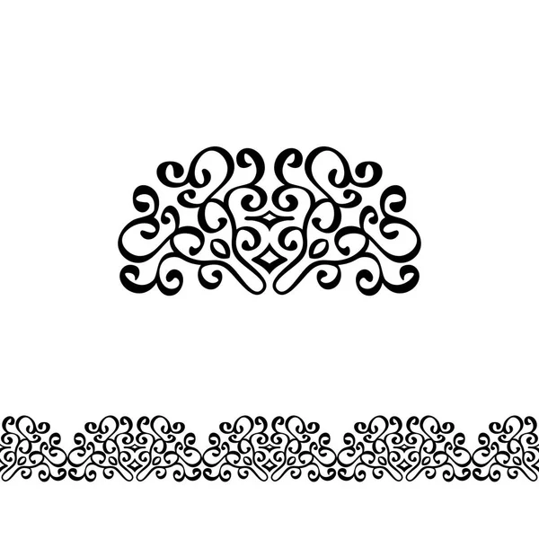 Bordures de lignes vectorielles avec motifs vintage — Image vectorielle