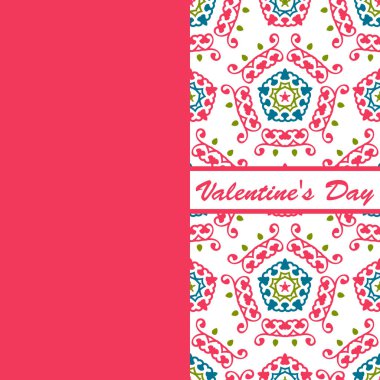 Sevgililer günü vintage kartı vith yazı ve desenler arka plan