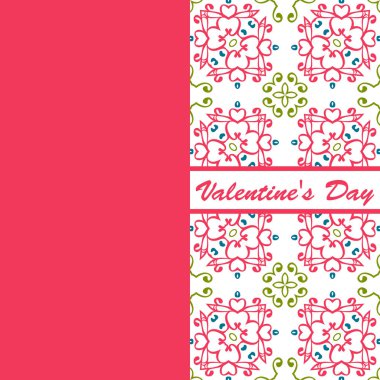 Sevgililer günü vintage kartı vith yazı ve desenler arka plan