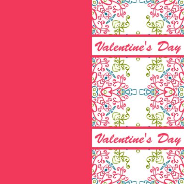 Sevgililer günü vintage kartı vith yazı ve desenler arka plan