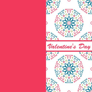 Sevgililer günü vintage kartı vith yazı ve desenler arka plan