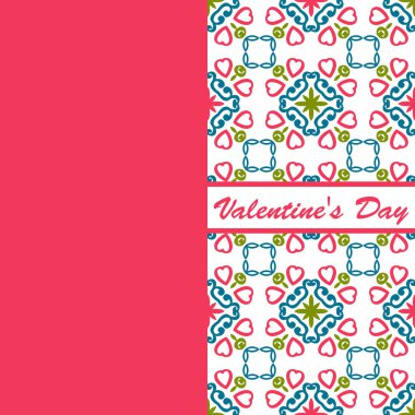 Sevgililer günü vintage kartı vith yazı ve desenler arka plan