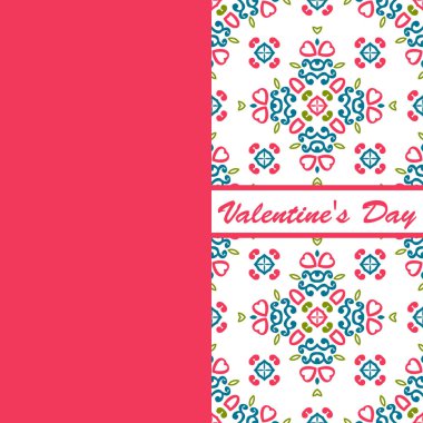Sevgililer günü vintage kartı vith yazı ve desenler arka plan
