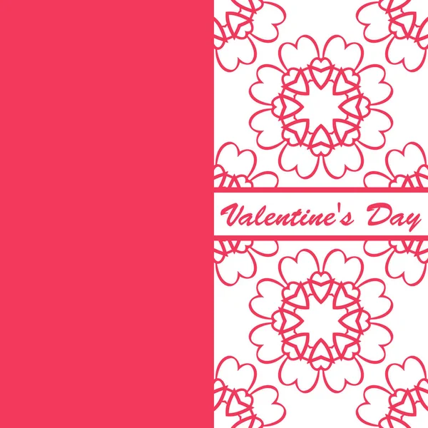 Día de San Valentín tarjeta vintage vith letras y patrones de fondo — Archivo Imágenes Vectoriales