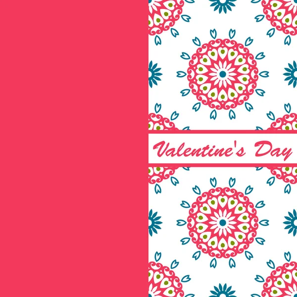 バレンタインの日ビンテージ カード ヴィット レタリングとパターン背景 — ストックベクタ