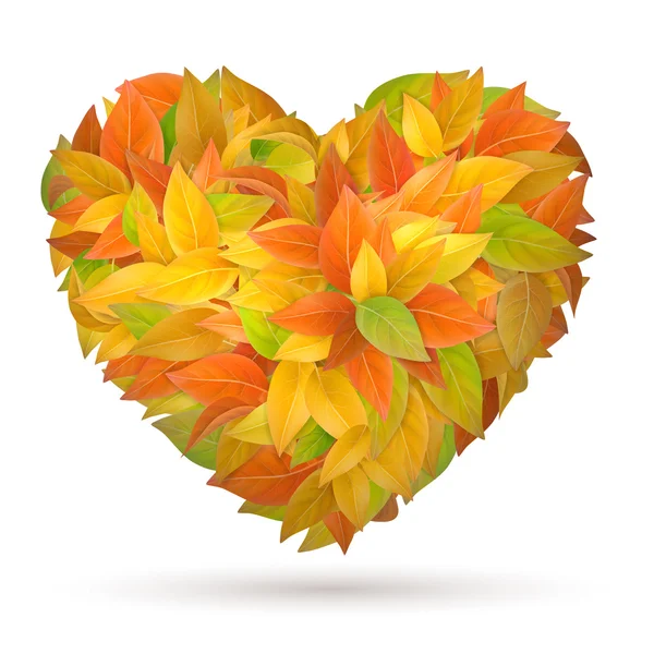 Coeur de feuilles d'automne — Image vectorielle