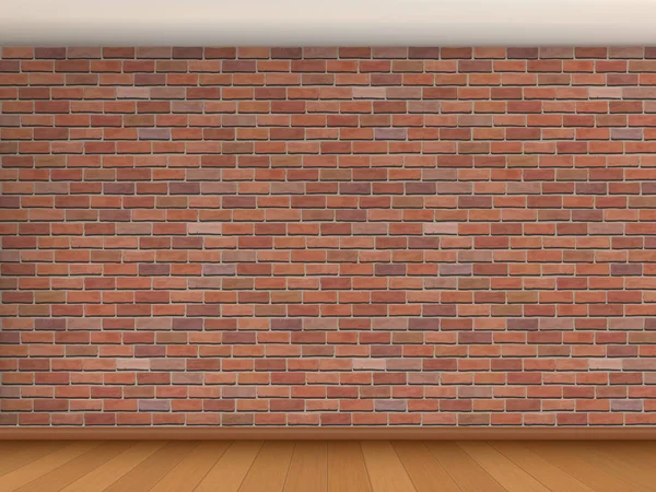 Intérieur avec mur de briques rouges — Image vectorielle