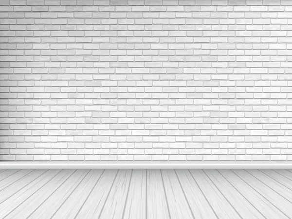 Beyaz tuğla duvar ve ahşap döşeme arka planı