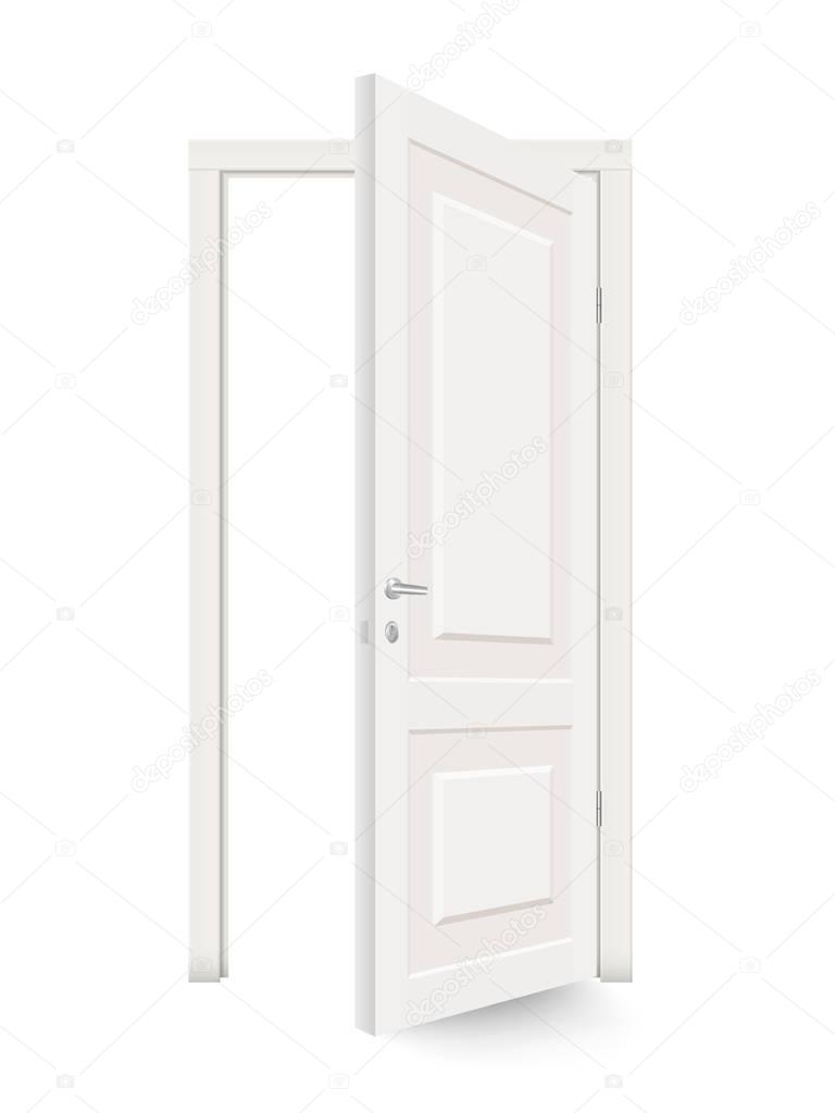 open white door isolated