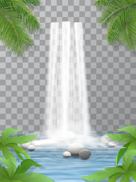 Cascada piedras selva — Vector de stock