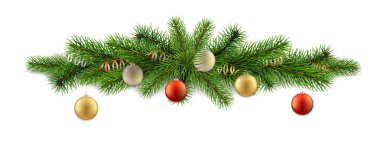 Detaylı dekor köknar dalı topu