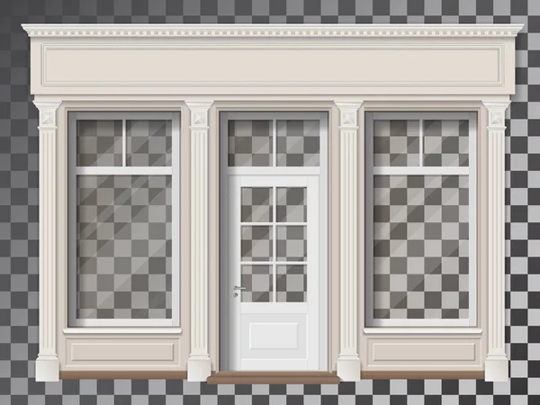 Dükkanı açık ile sütun şeffaf pencere