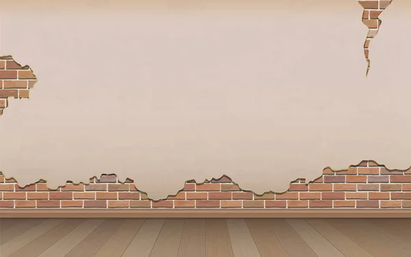 古い壁と寄木細工の床 — ストックベクタ