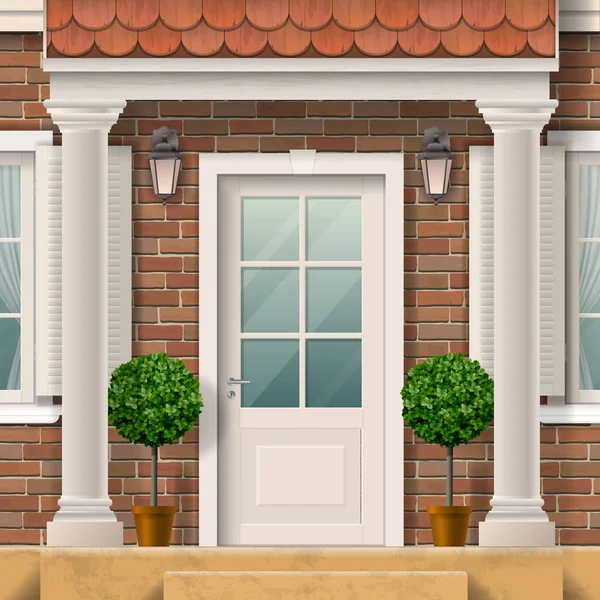 Entrée de maison avec colonnes — Image vectorielle