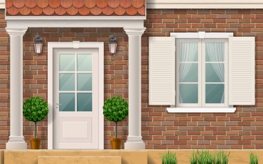 Giriş sütunlar ile ev için.