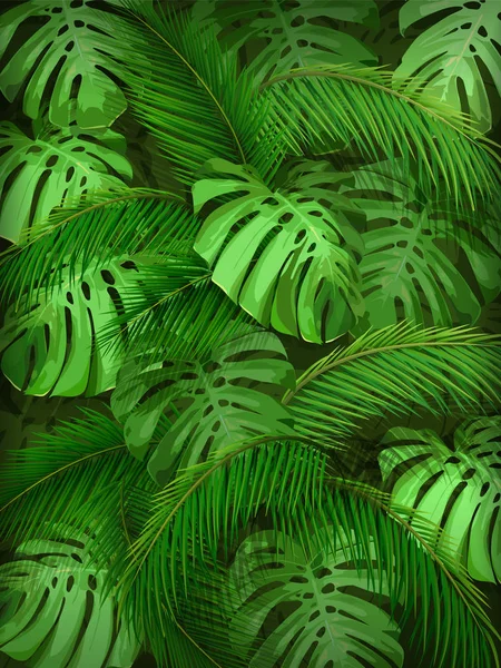 Été fond de feuille tropicale — Image vectorielle